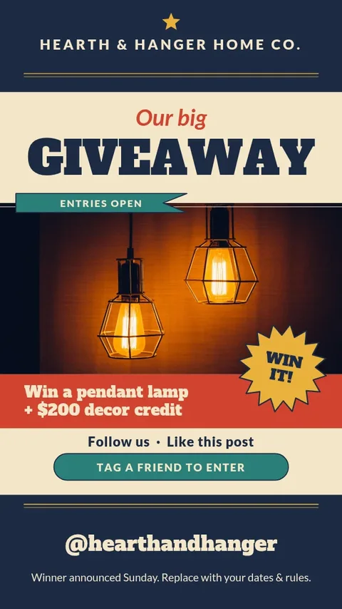 Lamplight Bands Giveaway – Instagram story template