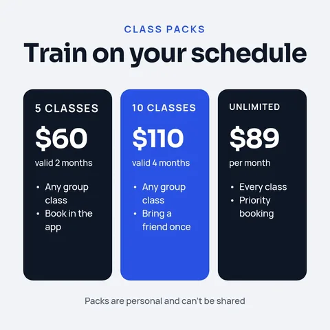 Class pack pricing – Instagram post template