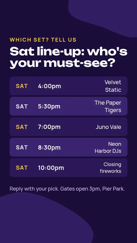 Pick Your Set Time Story – Instagram story template