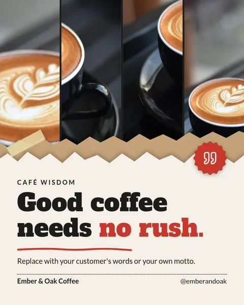 Torn Latte Slice Quote – Instagram post template