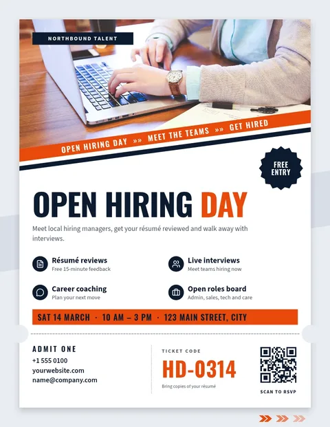 Slant Ticket Open Hiring Day – Flyer template