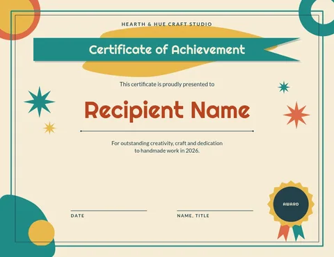 Atomic Ribbon Craft Certificate – Certificate template