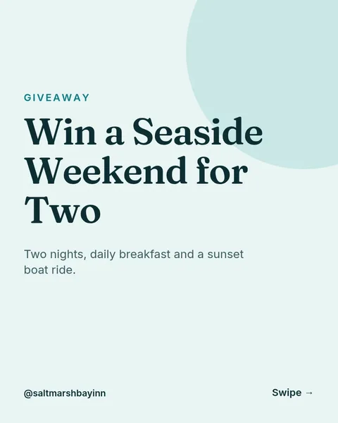 Lagoon Weekend Giveaway Deck – Instagram carousel template, 6 pages