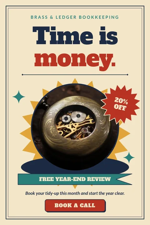 Brass Ledger Time Stage – Pinterest pin template