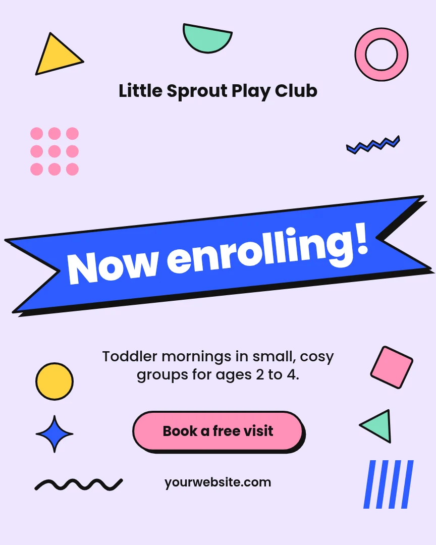 Confetti Ribbon Enrolment – Instagram post template