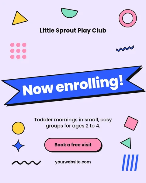 Confetti Ribbon Enrolment – Instagram post template