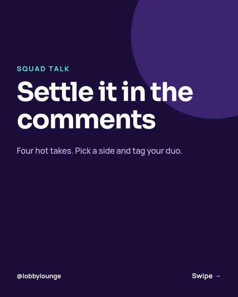 Squad Questions Swipe Deck – Instagram carousel template, 6 pages