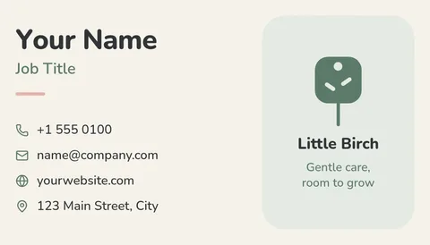 Birch Panel Soft Card – Business card template, 2 pages