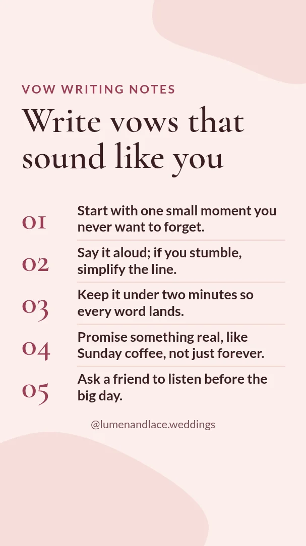 Blush Vow Writing Tips – Instagram story template