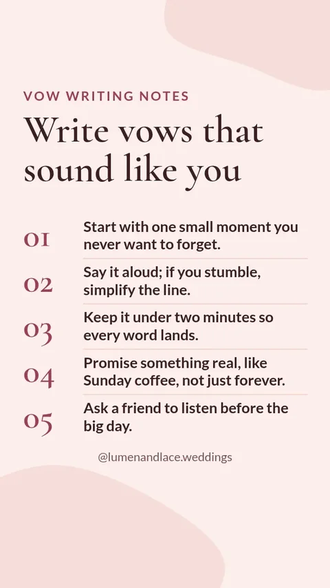 Blush Vow Writing Tips – Instagram story template