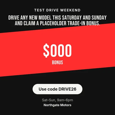 Test Drive Weekend Sale – Instagram post template