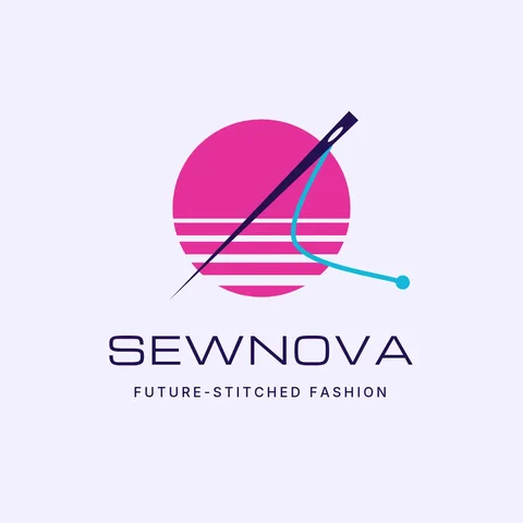 Sewnova Sunset Needle Logo – Logo template