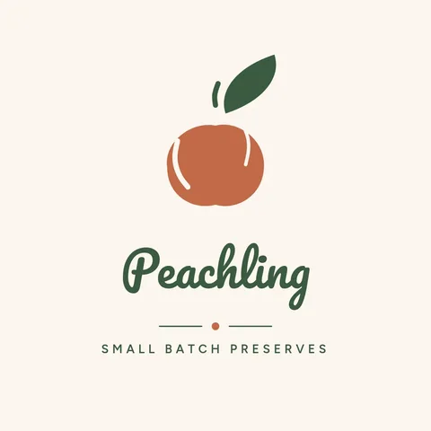 Peachling Script Fruit Logo – Logo template