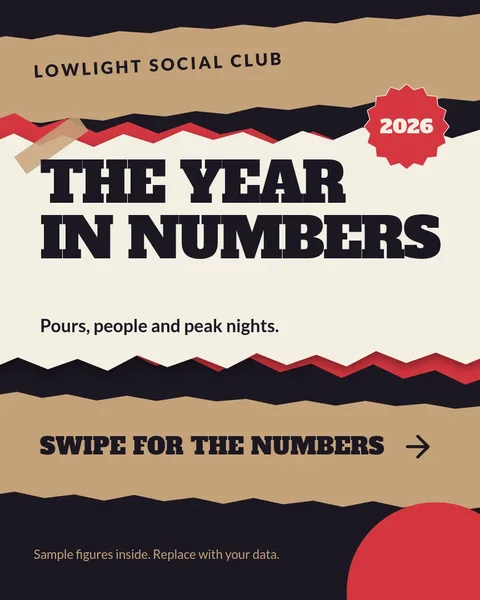 Lowlight Torn Strip Stats – Instagram carousel template, 4 pages