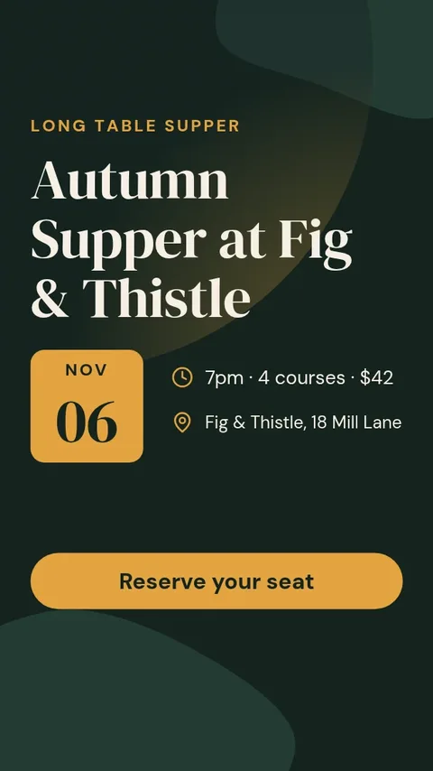 Supper Club Story Invite – Instagram story template