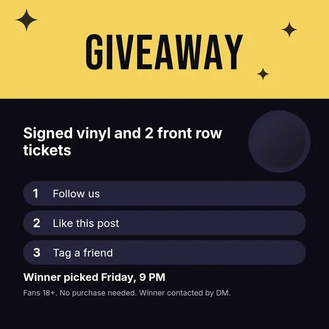 Signed Vinyl Giveaway Post – Instagram post template