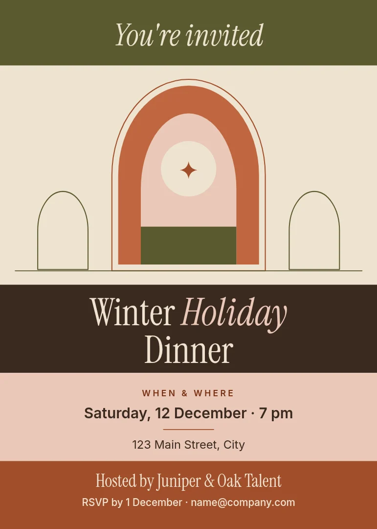 Terracotta Arch Dinner Invite – Invitation template