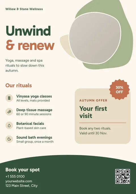 Moss Blob Autumn Reset Flyer – Flyer template