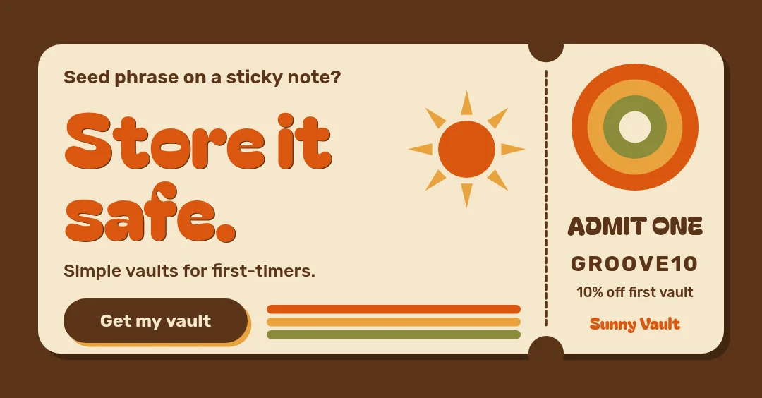 Sunny Vault Groove Ticket – LinkedIn post template