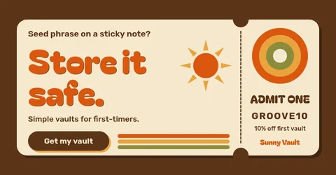 Sunny Vault Groove Ticket – LinkedIn post template