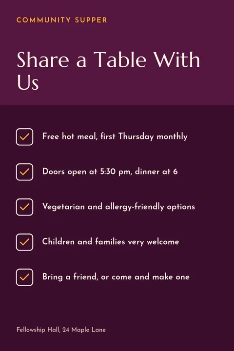 Community Meal Night Pin – Pinterest pin template