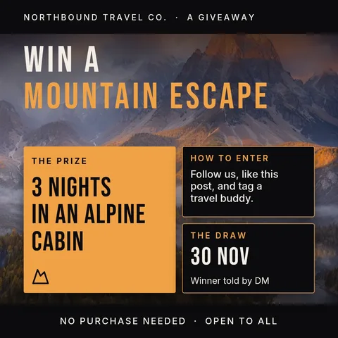 Dusk Peak Giveaway Cards – LinkedIn post template
