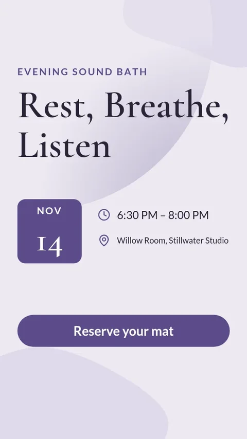 Sunrise Sound Bath Poster – Instagram story template