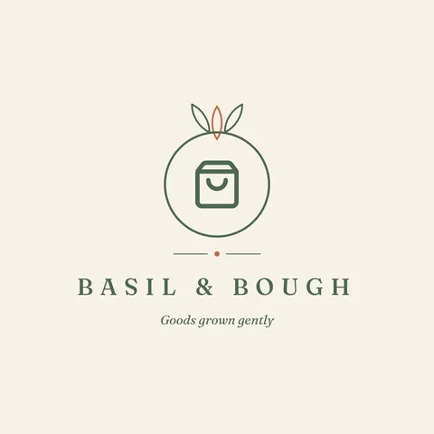 Basil Bough Botanical Bag Logo – Logo template