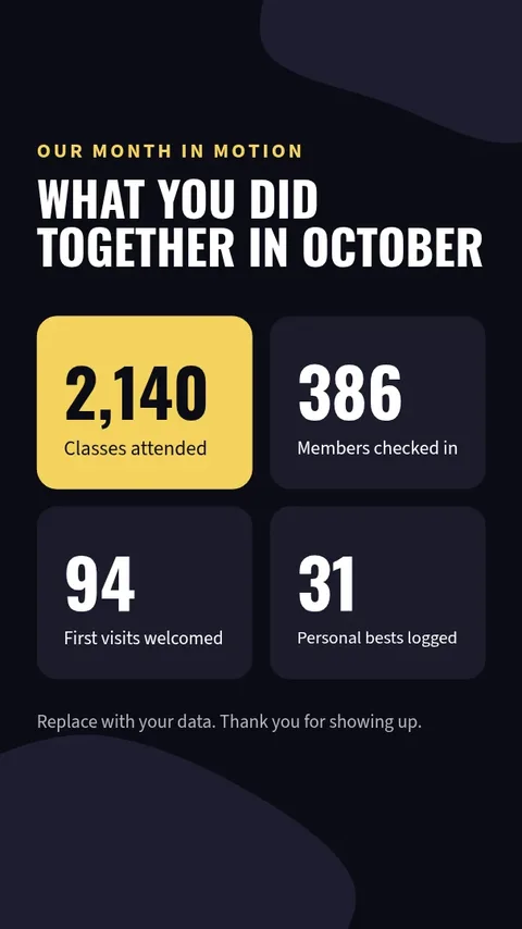 Month In Motion Stats – Instagram story template