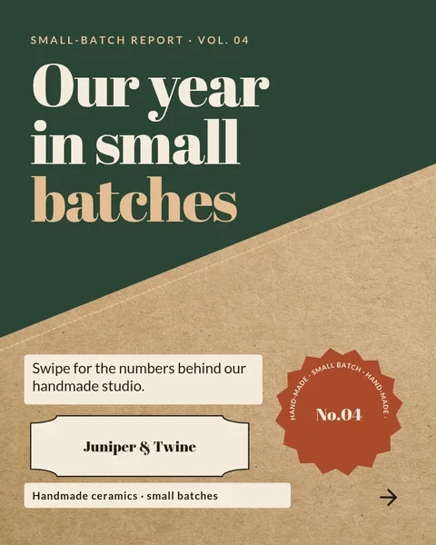 Kraft Diagonal Batch Report – Instagram carousel template, 4 pages