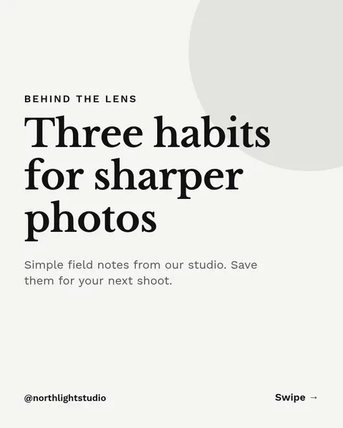 Behind the Lens Gear Tips – Instagram carousel template, 5 pages