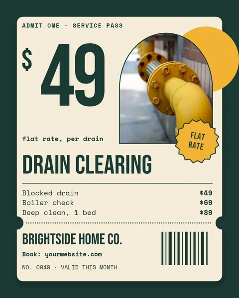 Admit One Drain Pass – Instagram post template