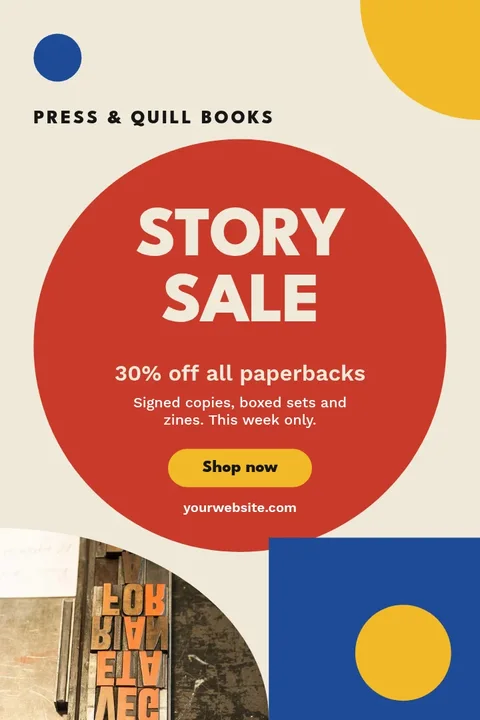 Giant Red Circle Story Sale – Pinterest pin template