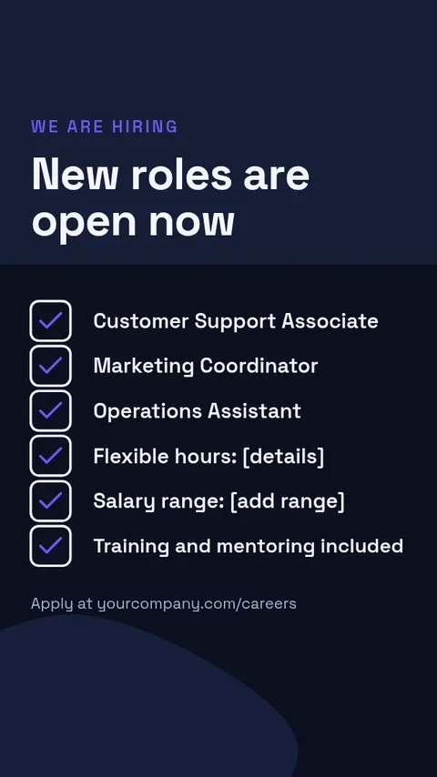 Roles Now Open Story – Instagram story template