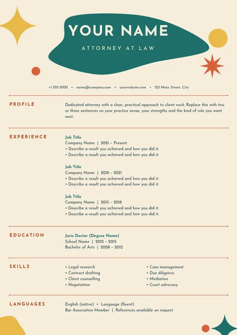 Atomic Kidney Counsel Résumé – Résumé template