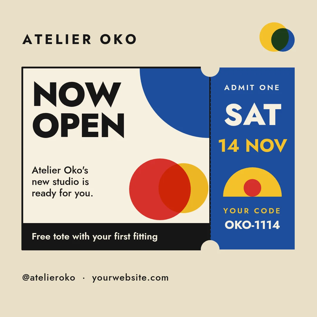 Primary Stub Opening Ticket – Instagram post template