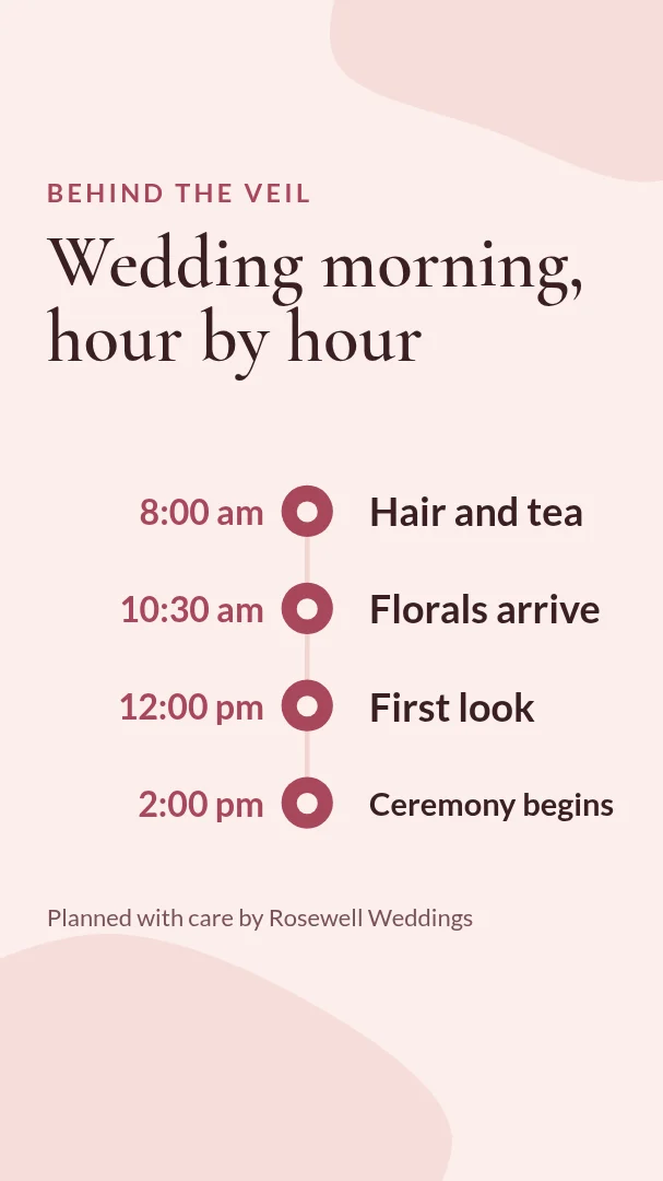 Morning Of Bridal Timeline – Instagram story template