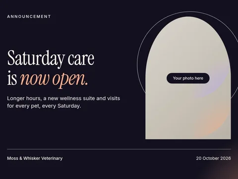 Aurora Paws Saturday Announcement – Presentation template, 7 pages