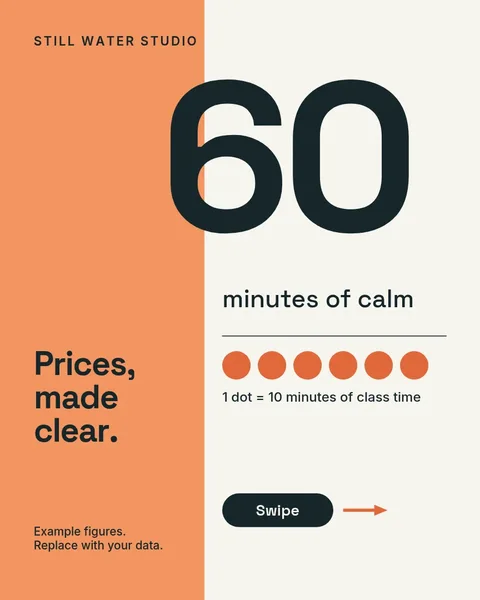 Still Water Price Split – Instagram carousel template, 4 pages