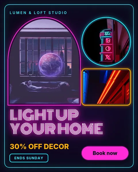 Neon Arch Night Offer – Instagram post template