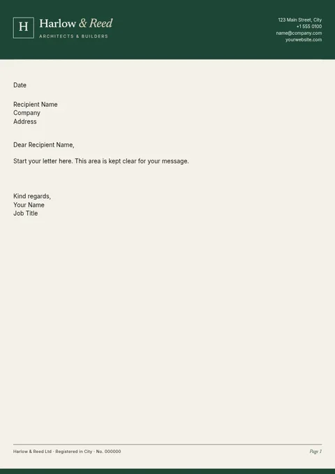 Forest Masthead Builder Letterhead – Letterhead template