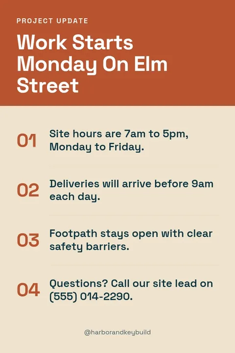 New Build Start Notice – Pinterest pin template
