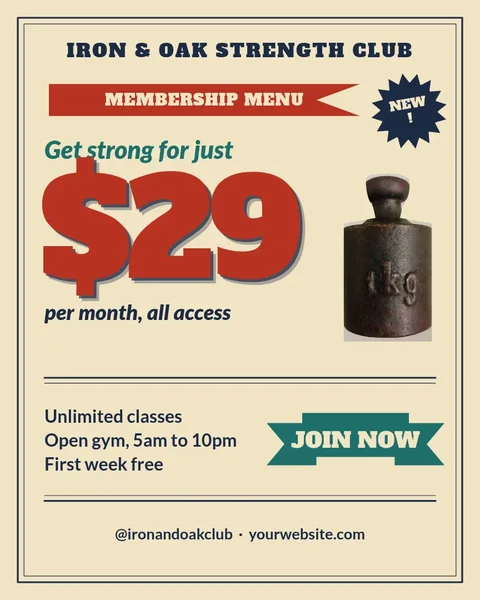 Iron Weight Giant Price – Instagram post template