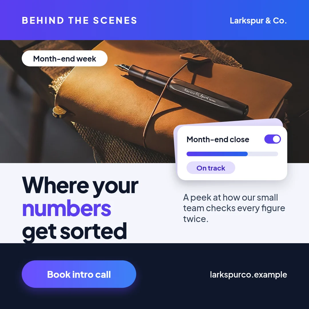 Stacked Ledger Cards Studio – Instagram post template