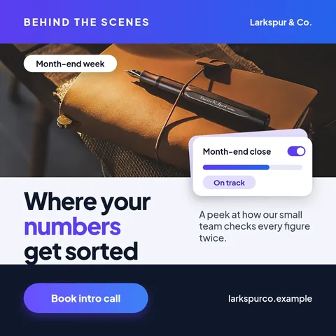 Stacked Ledger Cards Studio – Instagram post template