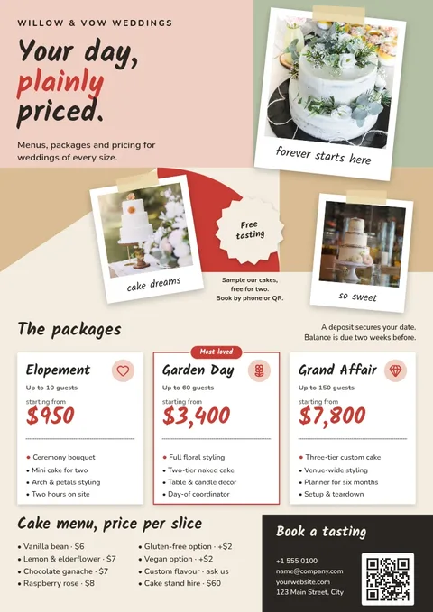 Polaroid Mosaic Wedding Menu – Flyer template
