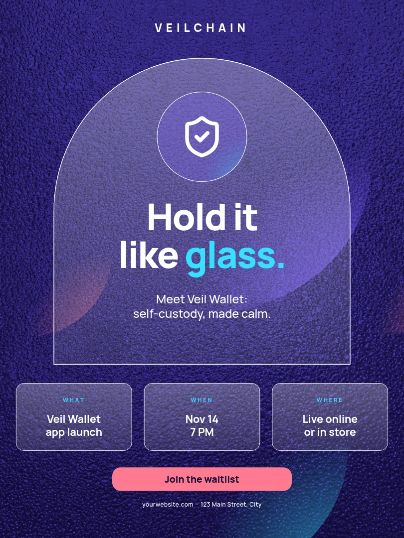 Veil Wallet Glass Arch – Poster template