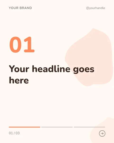 Peach Soft – Instagram carousel template, 3 pages