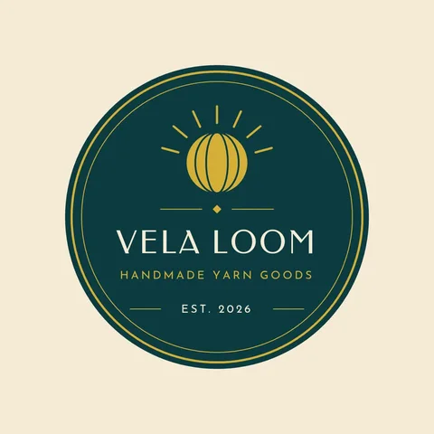 Deco Skein Sunburst Badge – Logo template