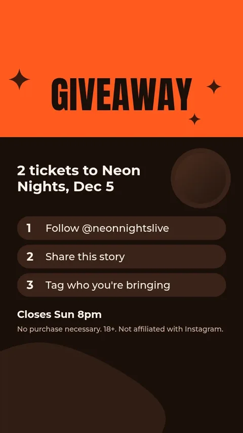Ticket Drop Giveaway Story – Instagram story template